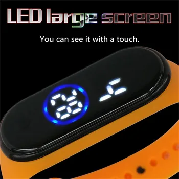 

Fashion Men Womens Casual Sports Bracelet Watches LED Electronic Digital Candy Color Silicone Watch for Children Kids watches
