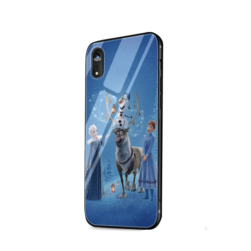 Чехол для телефона, стекло для iPhone 11 Pro X XS XR Max iPhone 6 6s 7 8 Plus 5, 5S, чехол с рисунком "Холодное сердце"