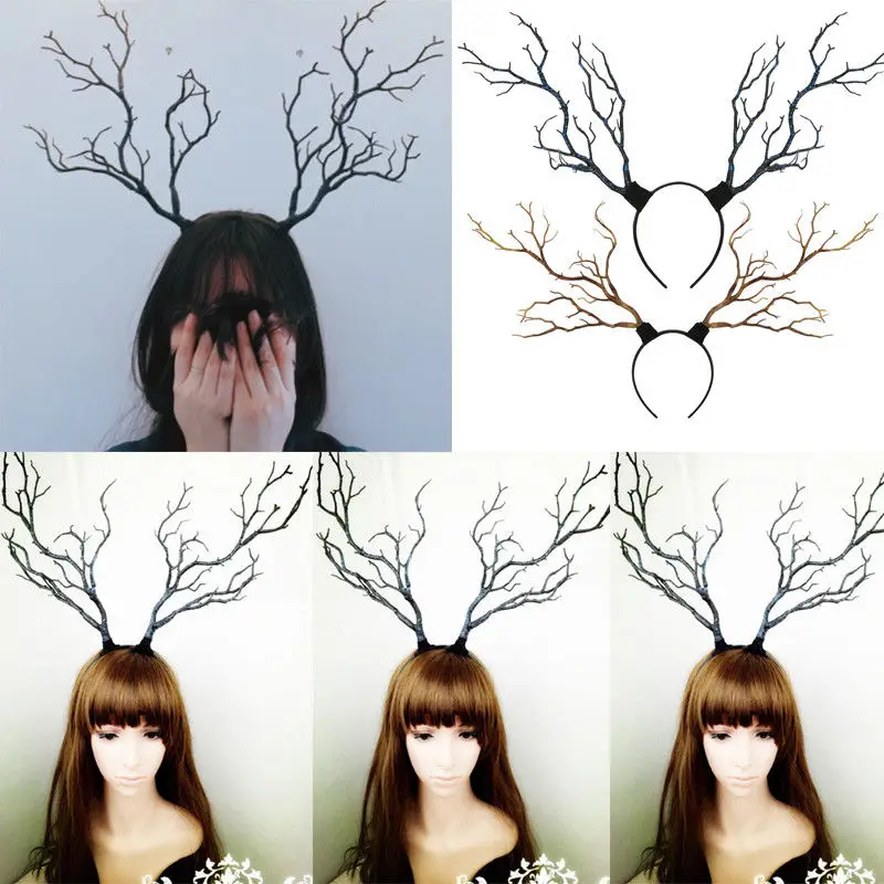 Vintage Tree Branches Headband Props Horns Hair Accessory 1Pc Halloween Christmas Antler Costume Cosplay Props cosplay costume halloween party props