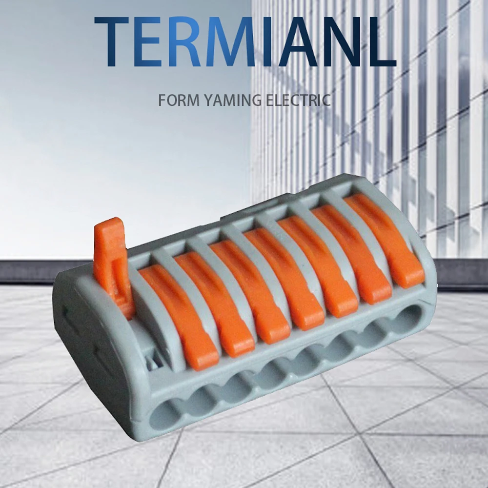 

PCT-218 (10pcs/lot) Wire Terminal Blocks Connection 8 Holes Electric One In Seven Out Box Universal Compact Eight Pins