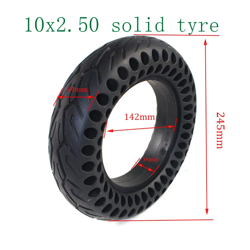 Горячая 2 типа шин 10x2,00 и 10x2,50 honneycomb без воздуха соты амортизатор твердые шины - Цвет: tire B