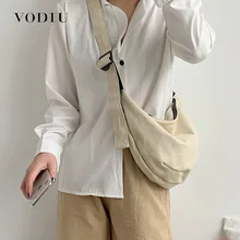 Модная женская сумка Новая Большая вместительная холщовая женская сумка через плечо одноцветная сумка-мессенджер для женщин Женская Повседневная Сумка-тоут