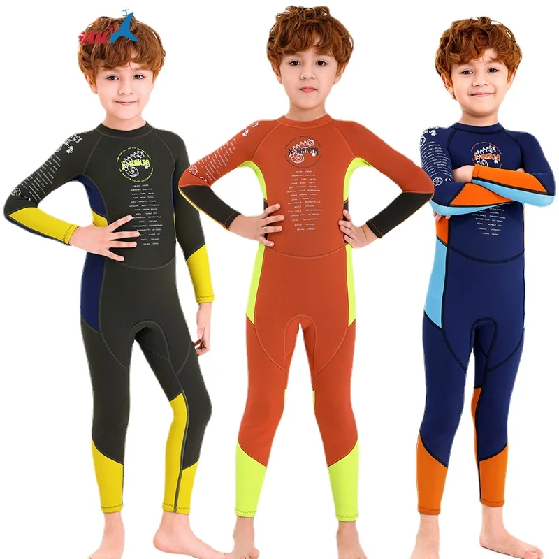 Kids Wetsuit 2.5mm Neoprene Swimsuit,long Sleeve Wet Suits For Swimming Scuba Diving,full