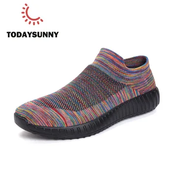 

2020 Fashion Lightweight Sneakers Couple Luxury Brand Soft Designer Shoes Men Women Flat Flying Weaving Footwear Chaussure Homme