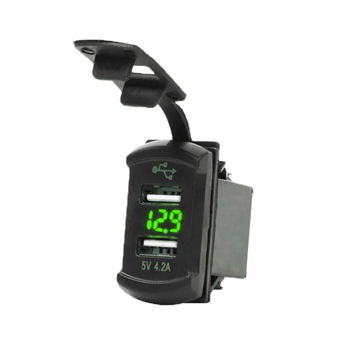 Rovtop универсальное автомобильное зарядное устройство прикуриватель 3.1A двойной USB порт зарядное устройство розетка с линией питания 12-24 В Z2 - Название цвета: Green