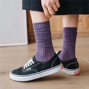 

Fashion Solid Striped Net Socks Thin Soft Breathable Casual Heap Ankle Socks Women Original Harajuku Socks Trendy Hipster Sox