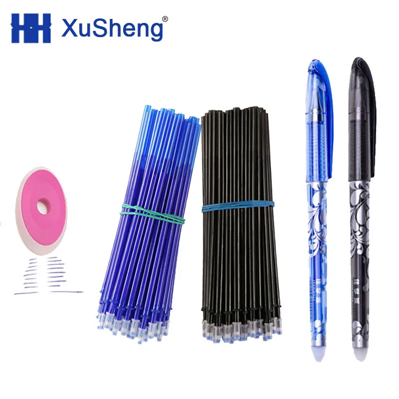 

Erasable Pen Set 0.5mm Blue Black Color Ink Writing Gel Pens Washable handle for School Office Stationery Supplies