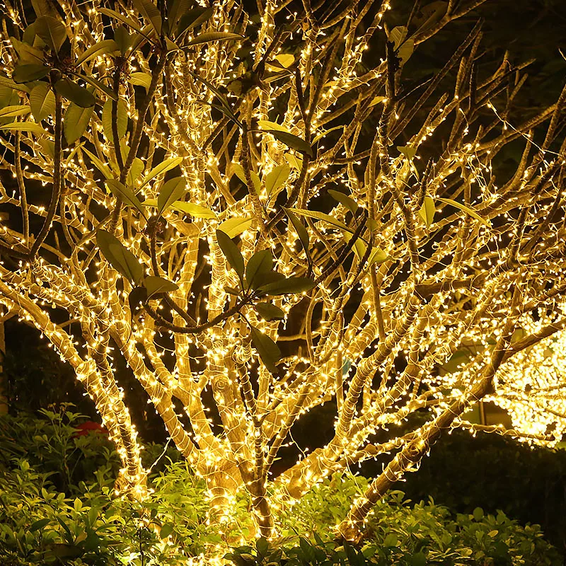 10 м 50 м 100 м светодиодная гирлянда, гирлянда для рождественской елки, сказочный светильник на цепочке, водонепроницаемая, для дома, сада, свадьбы, вечерние, уличные, праздничные украшения
