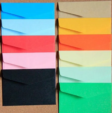 

14pcs Candy Colors Envelopes Party Paper Bag Message Cards Paper Bags Mix Color Envelope Gift Packing 11.5x8cm