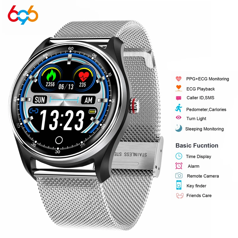 

696 MX9 Smart Watch Men ECG+PPG HRV Heart Rate Blood Pressure Monitor Drink Remind Fitness tracker IP68 Waterproof Smart Band
