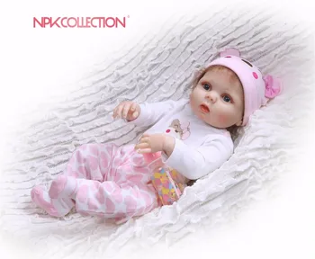 

NPK 55cm Soft Silicone Reborn Baby Doll Toy Lifelike For Girl Full Vinyl Body Newborn Girls Doll Birthday Gifts Xmas Gifts