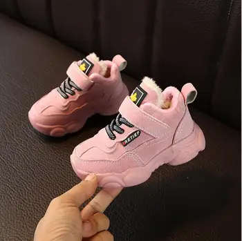 

Winter Warm Boys Girls Snow Boots Shoes Fashion Flat With Plush Child Kids Snow Boots Shoes Baby Boots Toddler Shoes