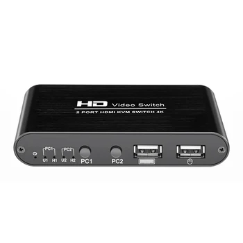 

Hot Sale HDMI KVM Switch 2 Port 4K Support Wireless Mouse Keyboard Converter For Dual PC Host