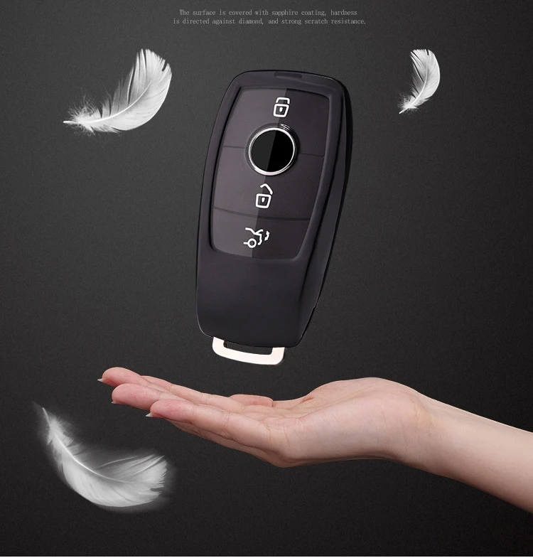 Smart Key Fob case Cover for Mercedes-Benz E-Class E200 E300 E350 E400 E63 S-ClassS450 S550e S560 S63 S65 car styling key chain