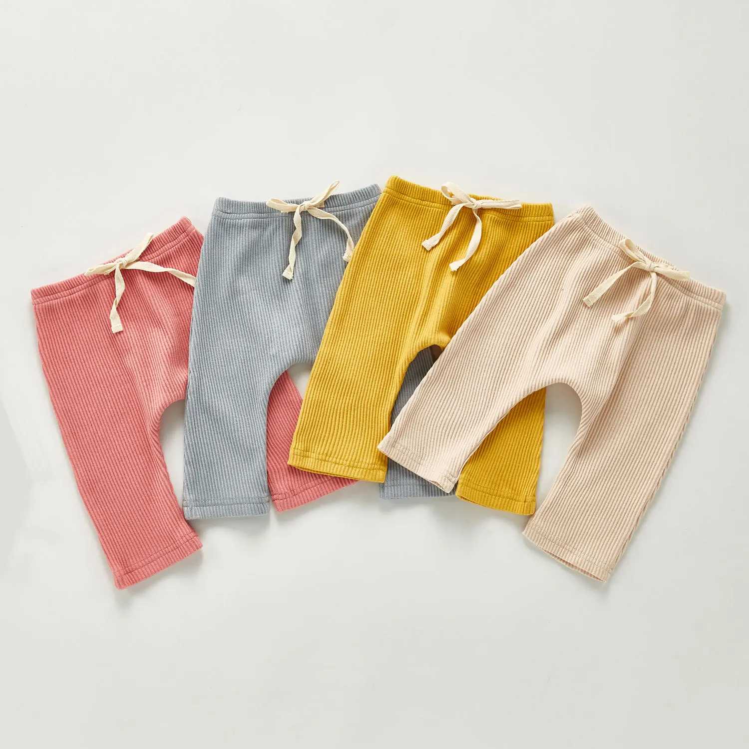 

Children Pants 2020 Autumn New Product Candy-colored Girls Baby Pants Infants 3-6-9 Month Lace Up Cotton Trousers Leggings