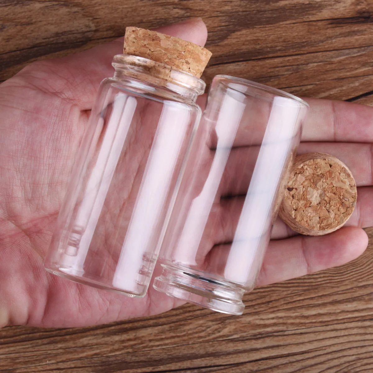 6 Pieces 20ml 30ml 40ml 50ml 60ml 70ml 90ml 120ml 150ml Glass Bottles with Cork Stopper Spice Jars Vials Crafts 7 Sizes U-pick 5