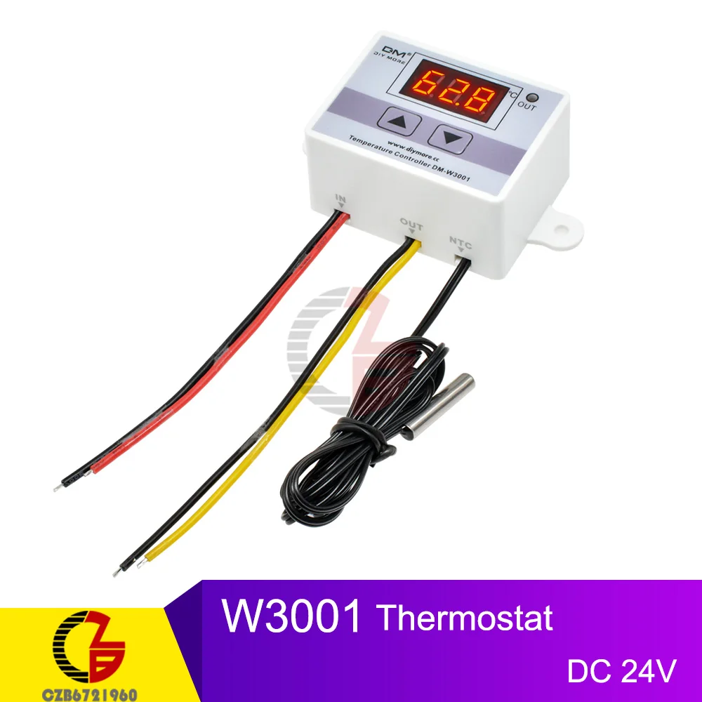W3001 110 В 220 в 12 В 24 в цифровой регулятор температуры Термостат терморегулятор инкубатор для аквариума водонагреватель регулятор температуры - Цвет: W3001 24V