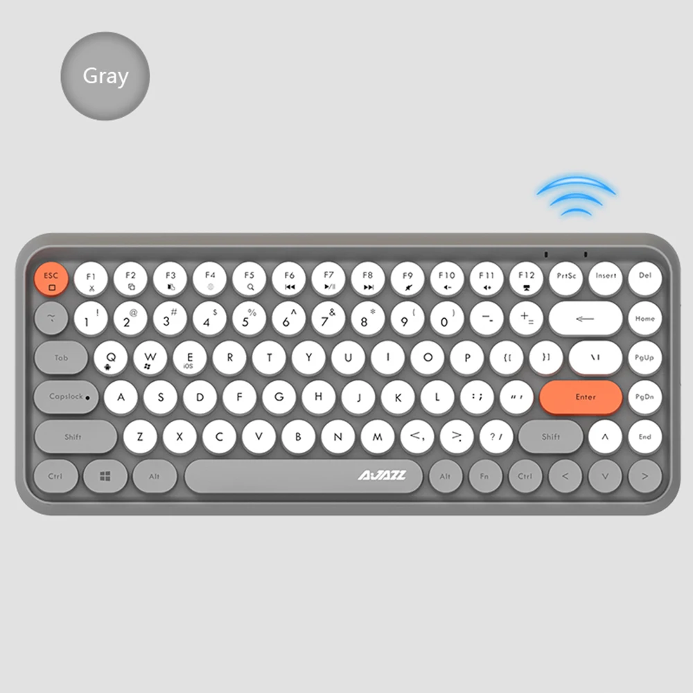 Ajazz 308i мульти-устройство паровой панк ретро круглый Keycap Универсальный Bluetooth беспроводная клавиатура для телефона, планшета, ноутбука