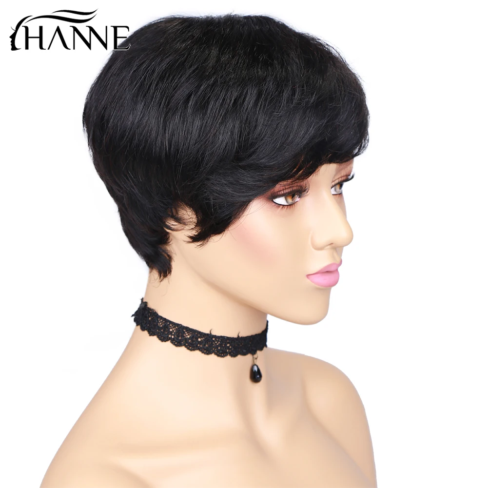 HANNE Hair Human Hair Wigs Pixie Cut Wigs Short straight Brazilian Human Wig for Black Women Free Shipping