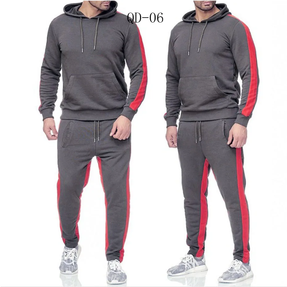 Najtaniej QD 06 marka odzież męska modna, patchworka dres Casual Sportsuit mężczyźni bluzy bluzy odzież sportowa płaszcz + spodnie zestaw dla mężczyzn