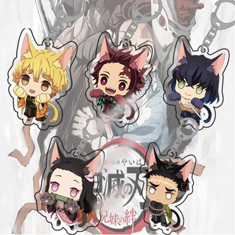 Аниме демон убийца Kimetsu No Yaiba брелок акриловый Kamado Tanjirou Nezuko Agatsuma Zenitsu Rengoku Kyoujurou