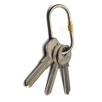 

New Portable Titanium Alloy D-ring Carabiner Clip Hook Hiking Buckle Screw Locking Car Key Holder Outdoor Travel EDC Tool