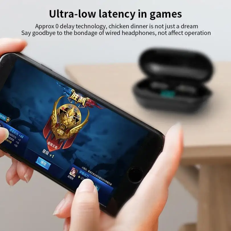 TWS Bluetooth Earphone V5 0 Stereo Mini Wireless Earbuds LED Display Wireless Waterproof Headset With Dual Mic Phone Holder