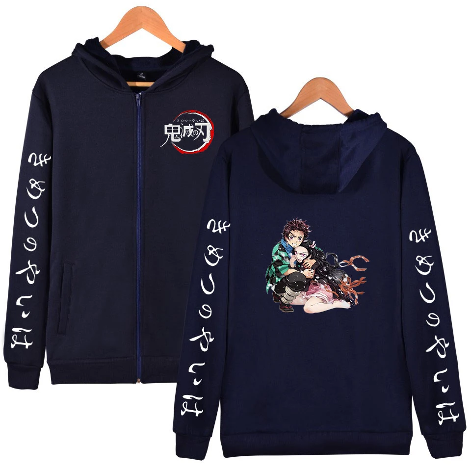 Demon Slayer Мужская модная куртка тренд Demon Slayer Мужская Новая модная куртка на молнии с принтом Одежда