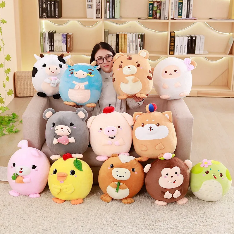 

Chinese Zodiac Cartoon Pillow Automobile Air Conditioning Blanket Dual Purpose Office Multi-functional Blanket Bolster Gift