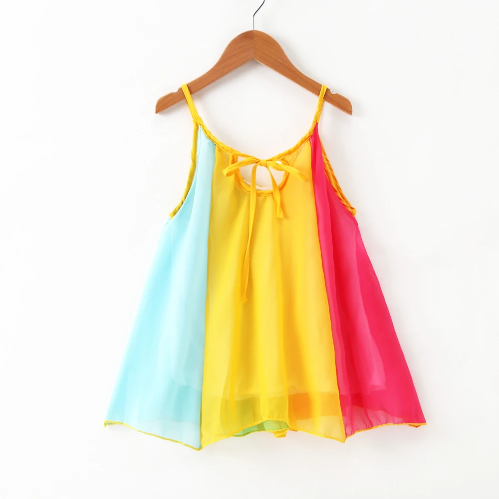 

Ephex Sweet Strap Women'S Fashion Girl Rainbow Dress Soft Sleeveless Summer Chiffon Girl Dress Comfortable Strapdres Toddler