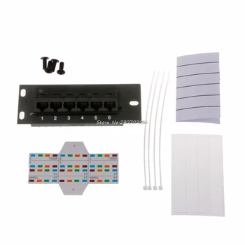 

6 Port CAT5 CAT5E Patch Panel RJ45 Networking Wall Mount Rack Mount Bracket Au13 19 Droship