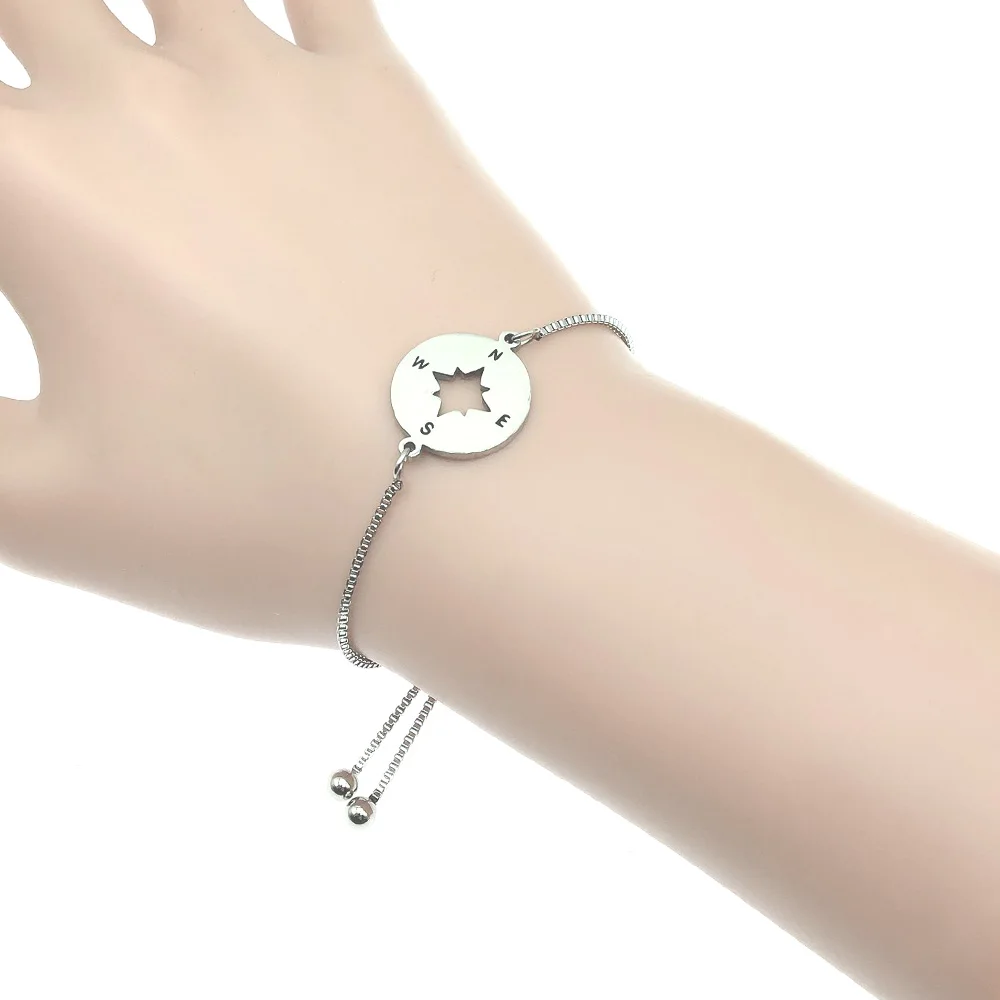 Compass Stainless Steel Bracelet Femme Bracelets For Women Love Jewelry