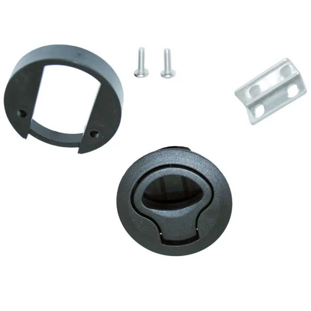 

1 Set Boat Flush Pull Hatch Slam Latch For RV Boat Yacht Camper Deck Non-Locking Black Nylon 2" Hole Boat Accessories Marine