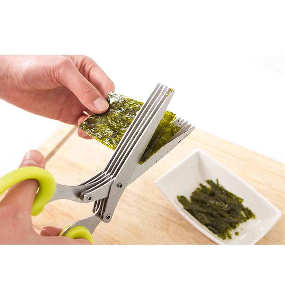 1 шт. Творческий 5 слоев Нержавеющая сталь Кухня ножницы Инструменты Пять