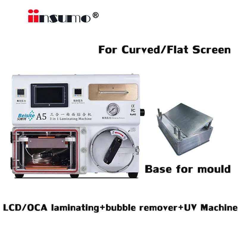 

3 in 1 A5 Set Can Laminating Bubble Remover And UV Light Multi-Purpose Laminating Machine + Base Mold For Mobile Phone Repair