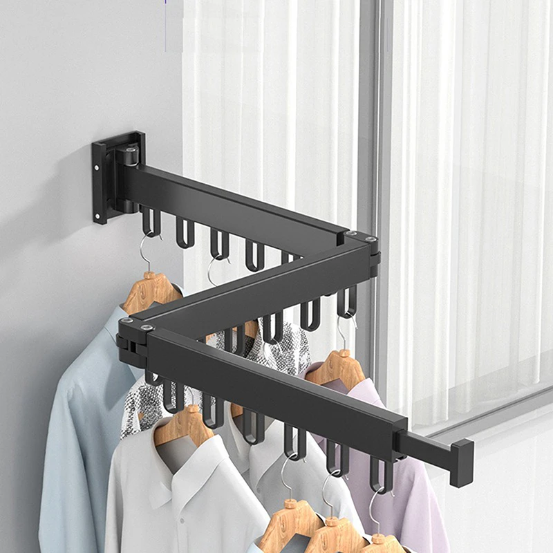 Intrekbare Vouwen Rack Droogrek Haak Muurbevestiging Ruimte Saver Waslijn Voor Indoor Home Opknoping Rack|Droogrekken| - AliExpress