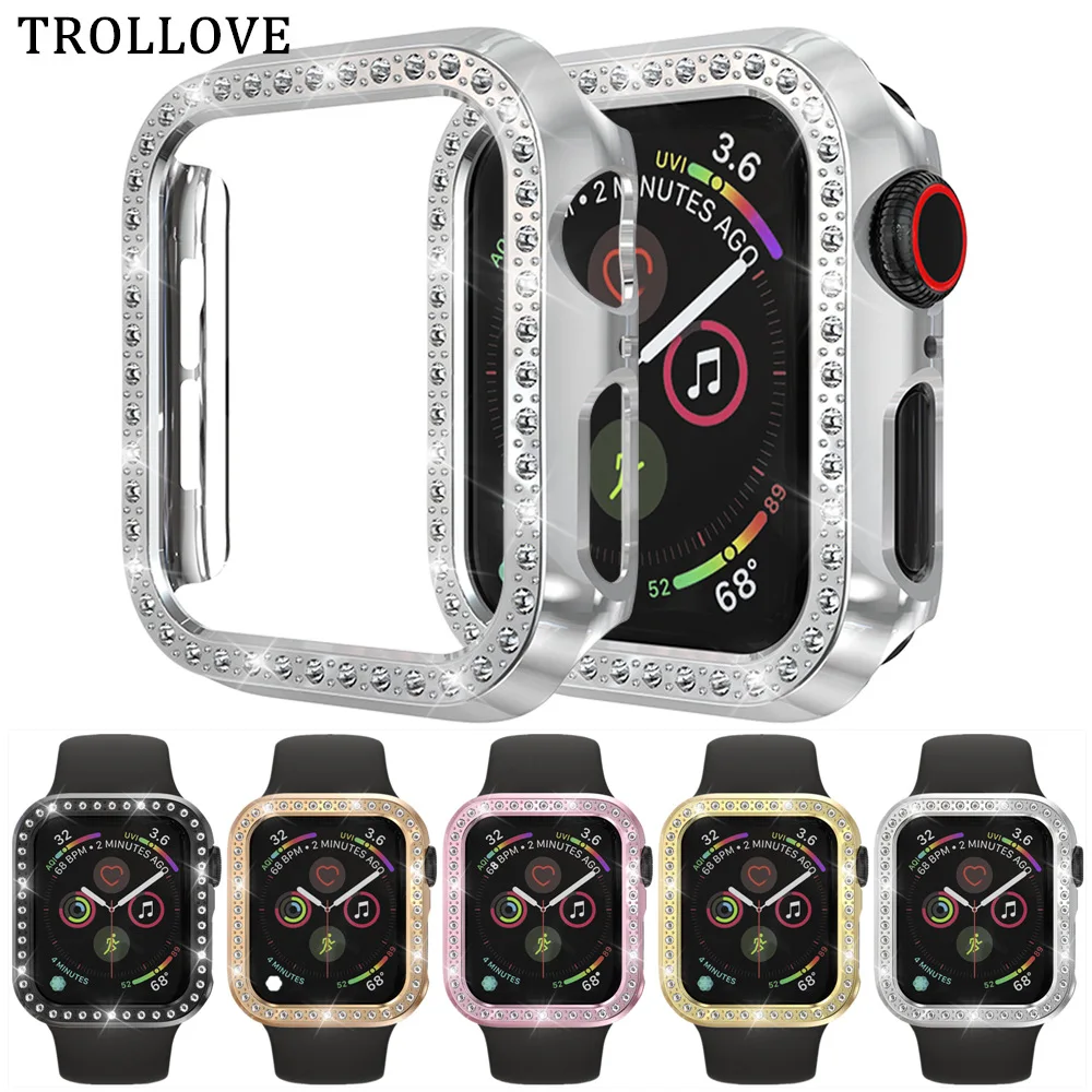 

Watch Case for Apple Watch Series 4 Diamond Protective Cover for iwatch case 40mm 44mm PC Bumper Shell Watch Band Accessories