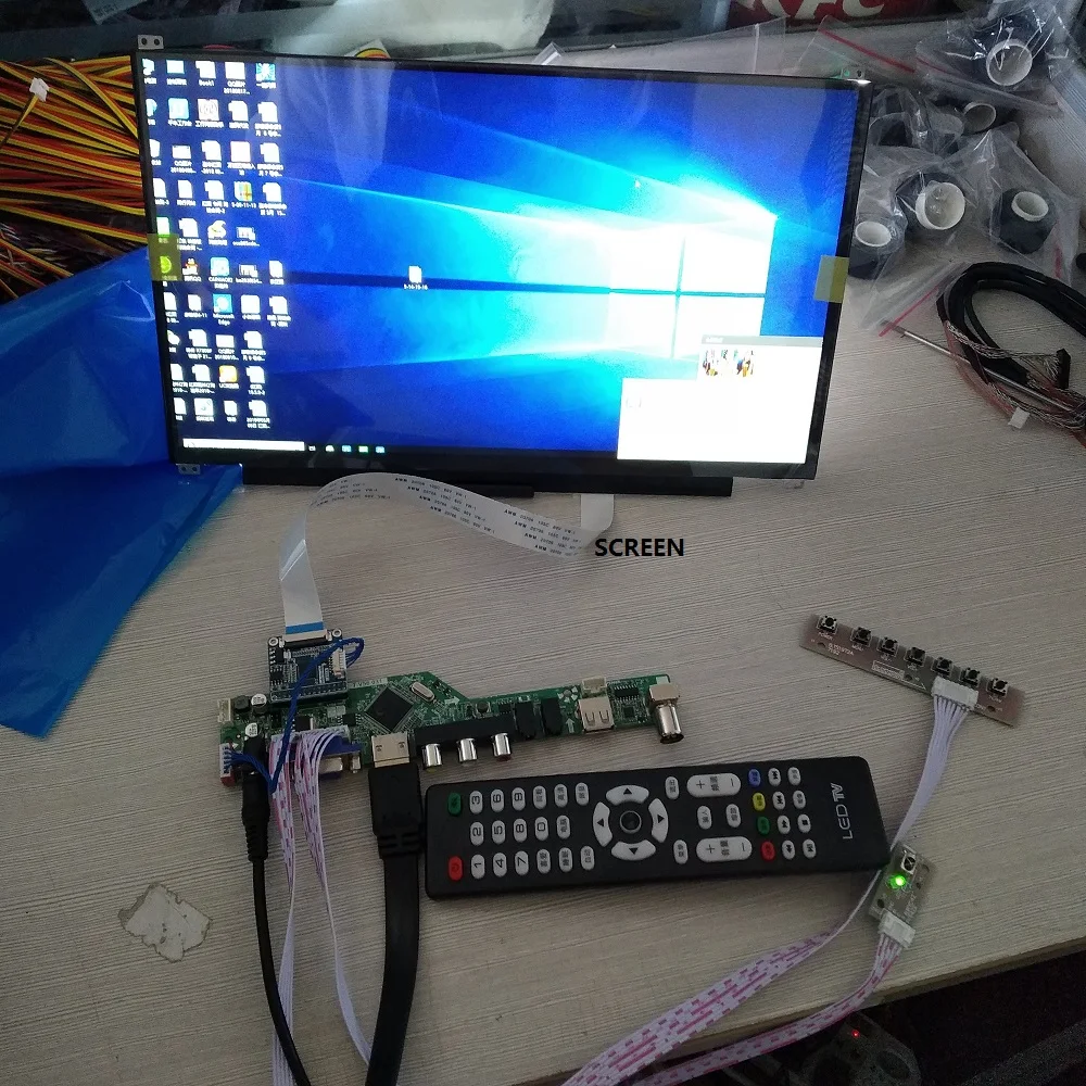 Комплект 15,6 дюймов VGA HDMI аудио ips B156XTK01.0 1366 × 768 ЖК светодиодный HDMI панель+ TV56 контроллер драйвер платы