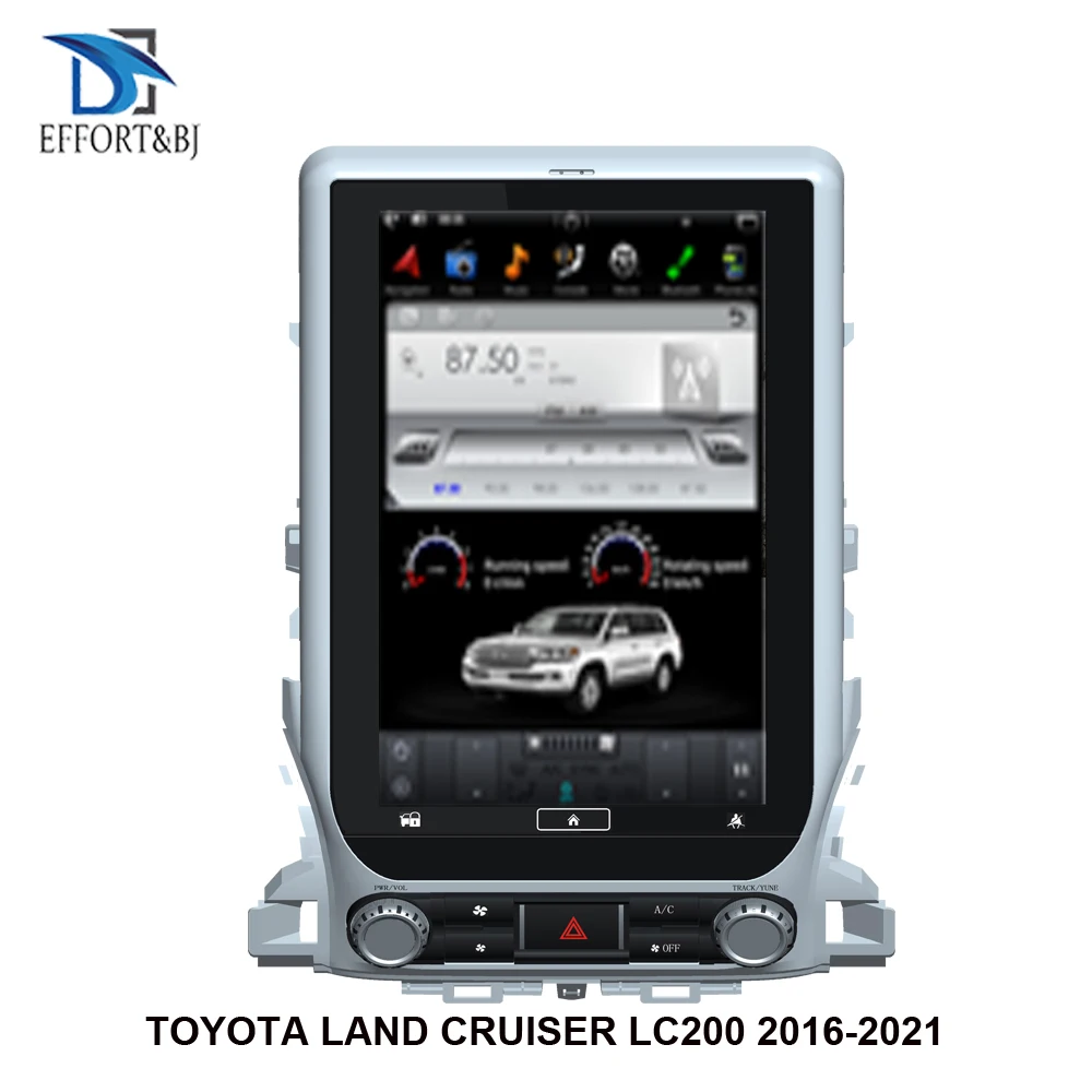 13 3 дюймов Тесла стиль Экран Android 9 0 автомобиля GPS навигации для TOYOTA LAND CRUISER LC200 2016 2021