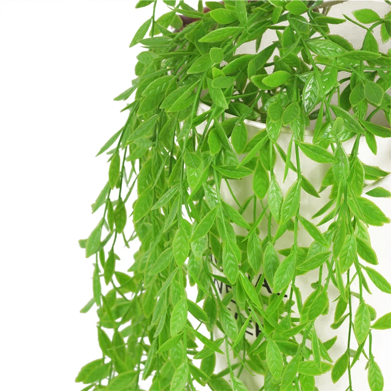 Artificial Fake Leaves Plastic Plant Flower Wall Hanging Home Garden Park Decor