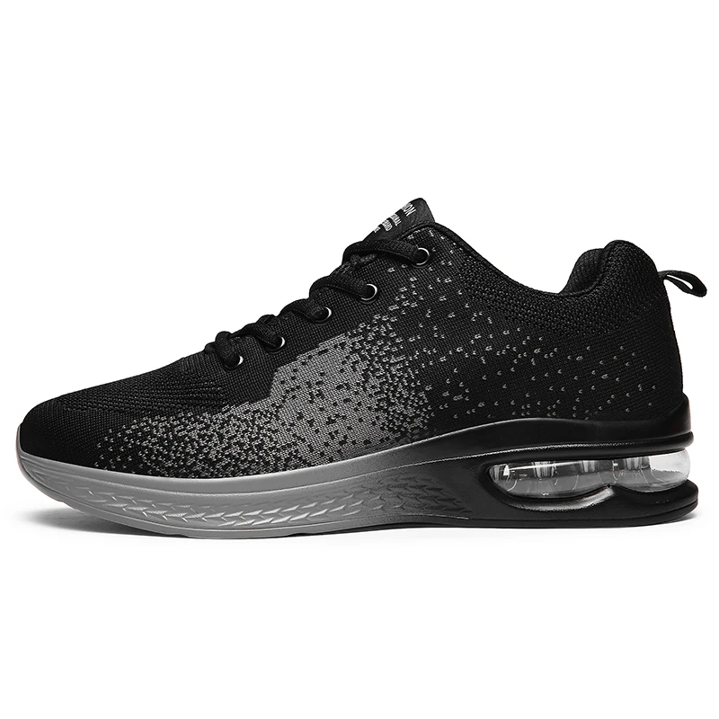 Men Tennis Shoes Lightweight Comfortable Air Cushion Shoes for Outdoor Jogging Walking Air Mesh Sneakers Chaussure Homme - Color: Gray