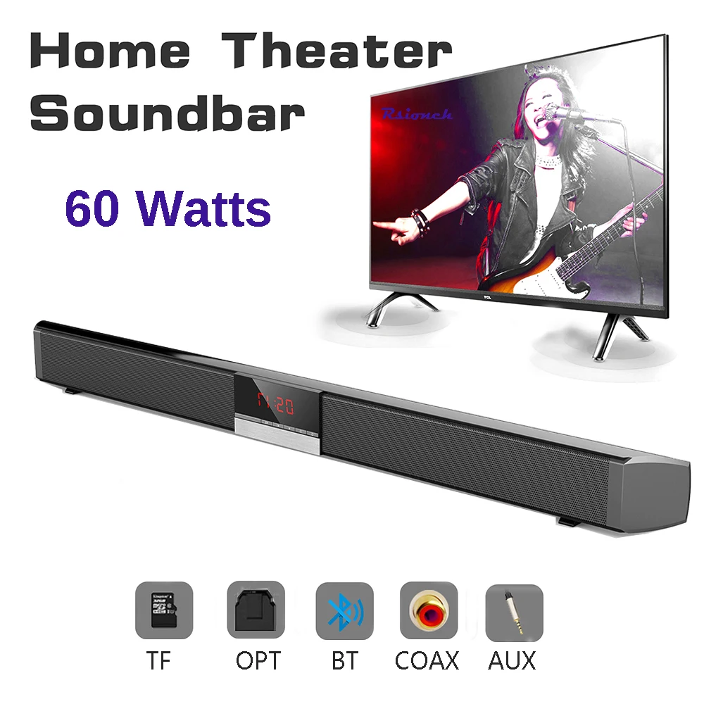 

Strip SR100P Bluetooth Soundbar Home Theater TV Speaker Wireless Subwoofer Remote Control Stereo Surround Sound 4*15W Speakers