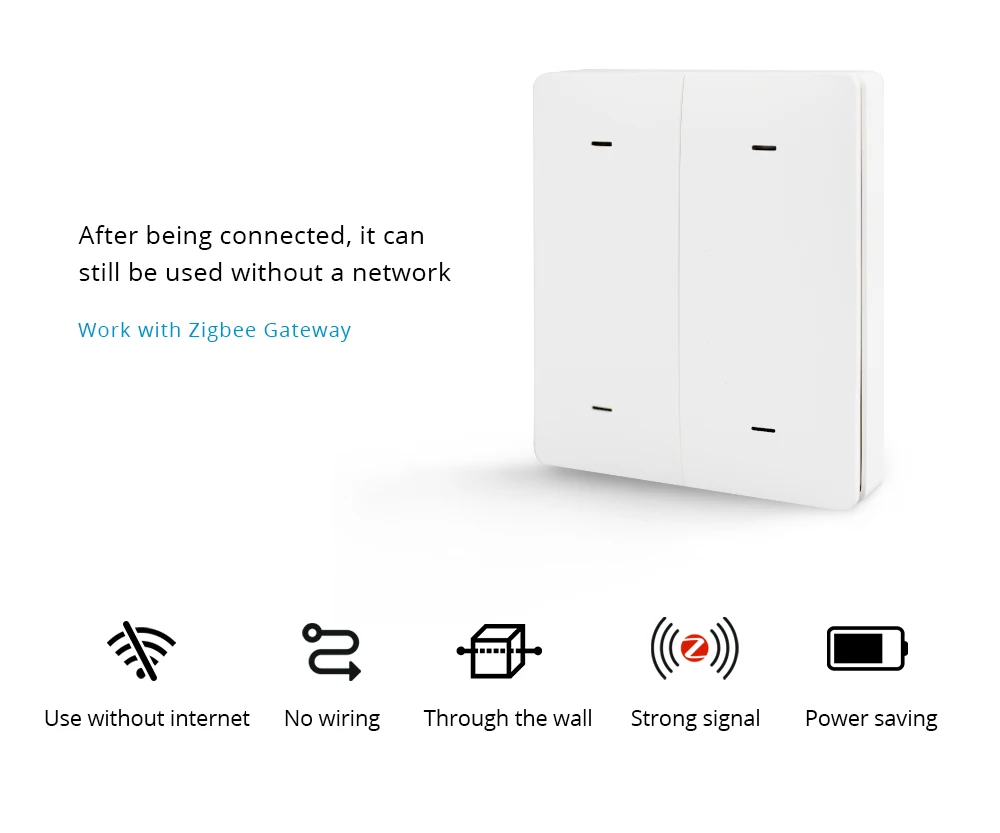 Zemismart tuya zigbee interruptor sem fio inteligente