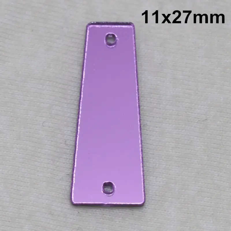 Фиолетовое акриловое зеркало пришивные стразы DIY Flatback зеркальные акриловые пришивные стразы с отверстиями для шитья - Цвет: A11-11x27