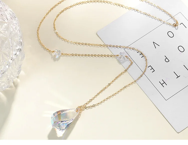Helix кулон ожерелье Красочный бусины кристаллы от Swarovski для женщин Свадебные DIY ювелирные изделия золото серебро цвет цепи воротник
