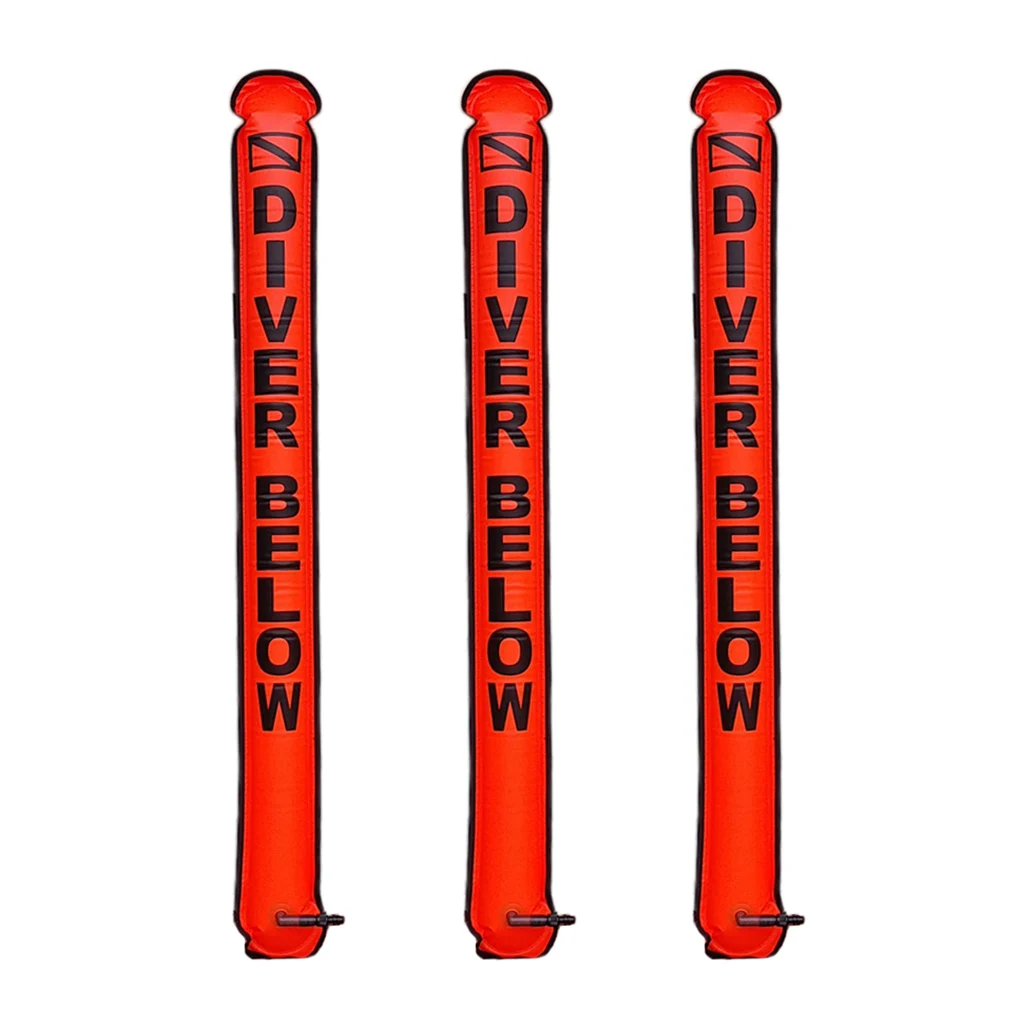 

3 Pcs 4Ft Scuba Diving Surface Marker Buoy SMB Underwater Buoy Float Orange Surface Marker Buoy for Water Sports