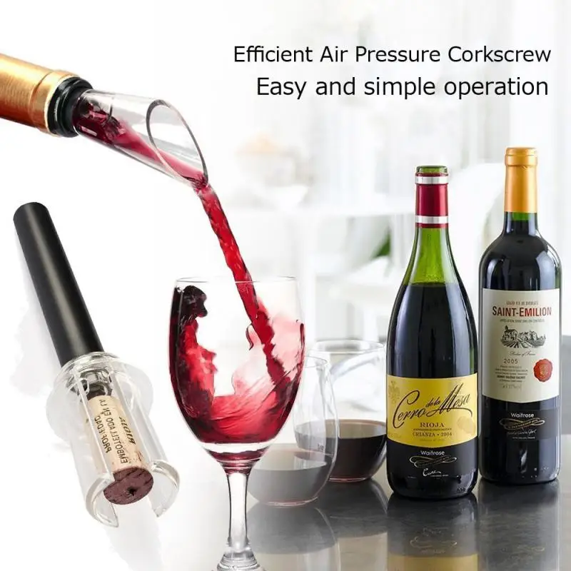 4 Set Red Wine Bottle Opener Cork Remover Easy Air Pump Pressure