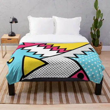 

ZigZag 80s Memphis Pattern Blanket Wool Flannel Plush Blanket Bedspread For office Sherpa Blanket Couch Quilt Cover Travel