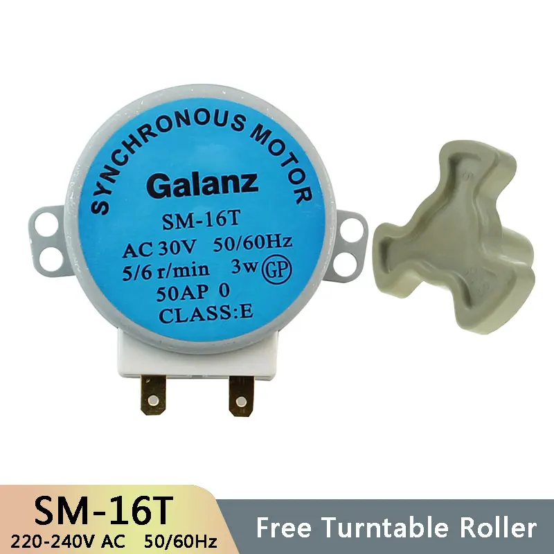 Micro giradiscos con Motor de bandeja sincrónica, accesorios para horno microondas, piezas de embrague de acoplamiento de núcleo, SM-16T, AC30V, 3W, 50/60Hz