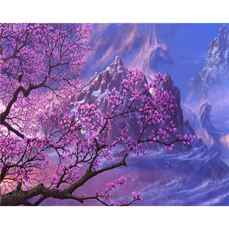 painting by numbers8 Пейзажная живопись по номерам Раскраска по номерам для взрослых Сделай Сам Раскраска по номерам масляные пронумерованные картины - Color: painting by numbers8